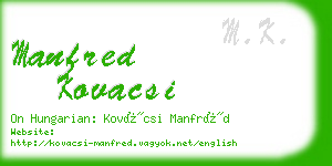 manfred kovacsi business card